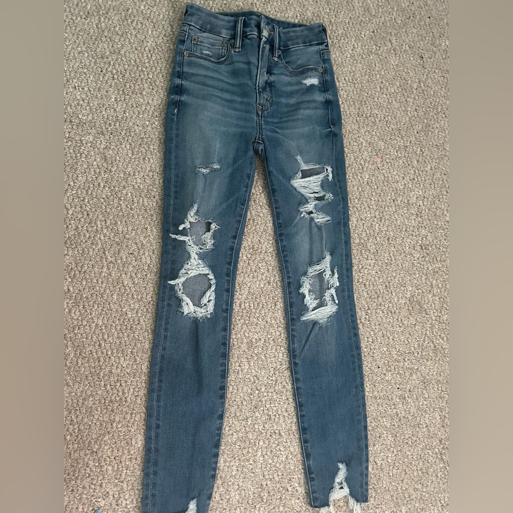 American Eagle Lu(x)e jean shirt, skinny jean/jegging